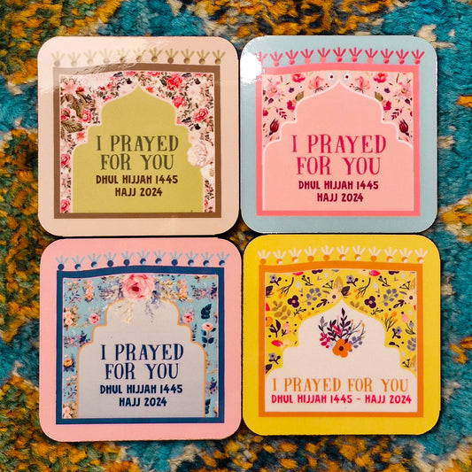 I Prayed for You Hajj Giveaway Coasters (5 pieces)