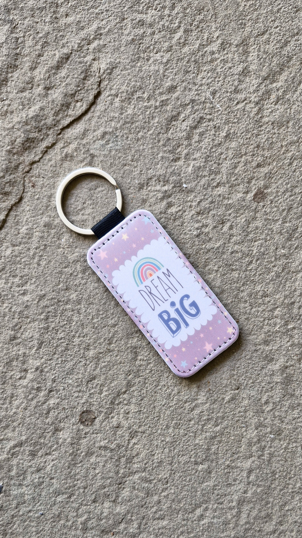 Dream Big Leather Keychain