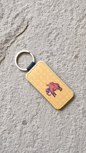 Mughal Elephant Leather Keychain